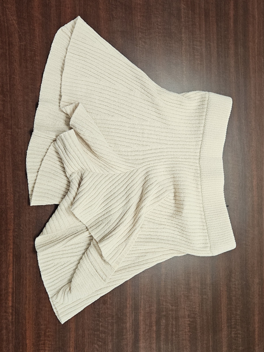 UGG Cream Ribbed High-Waist Knit Shorts In Sand